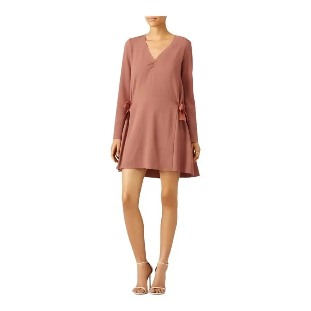 See by Chloe Dusty Pink Bow Tie Shift Mini Dress Size 36 US 4